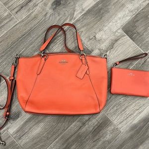 Coach Coral Purse with Wristlet